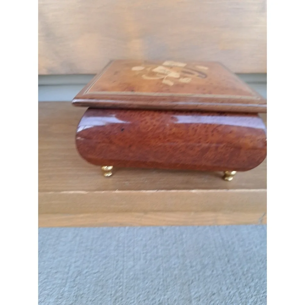 Vintage Gabriella Sorrento Italy Inlaid Wood‎ Music Box Jewelry Case Handcrafted